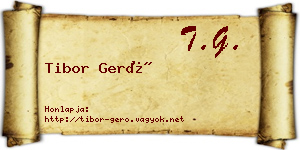 Tibor Gerő névjegykártya